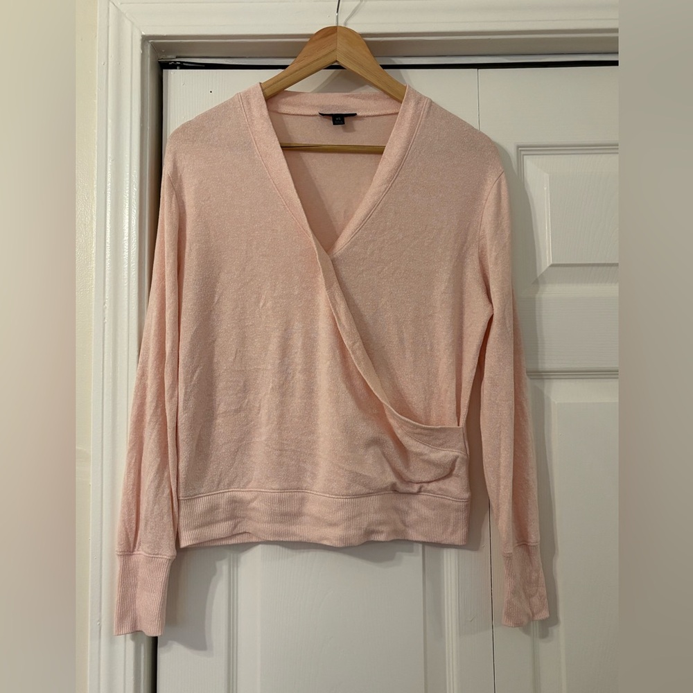J. Crew Supersoft Faux Wrap Top XS Pink
